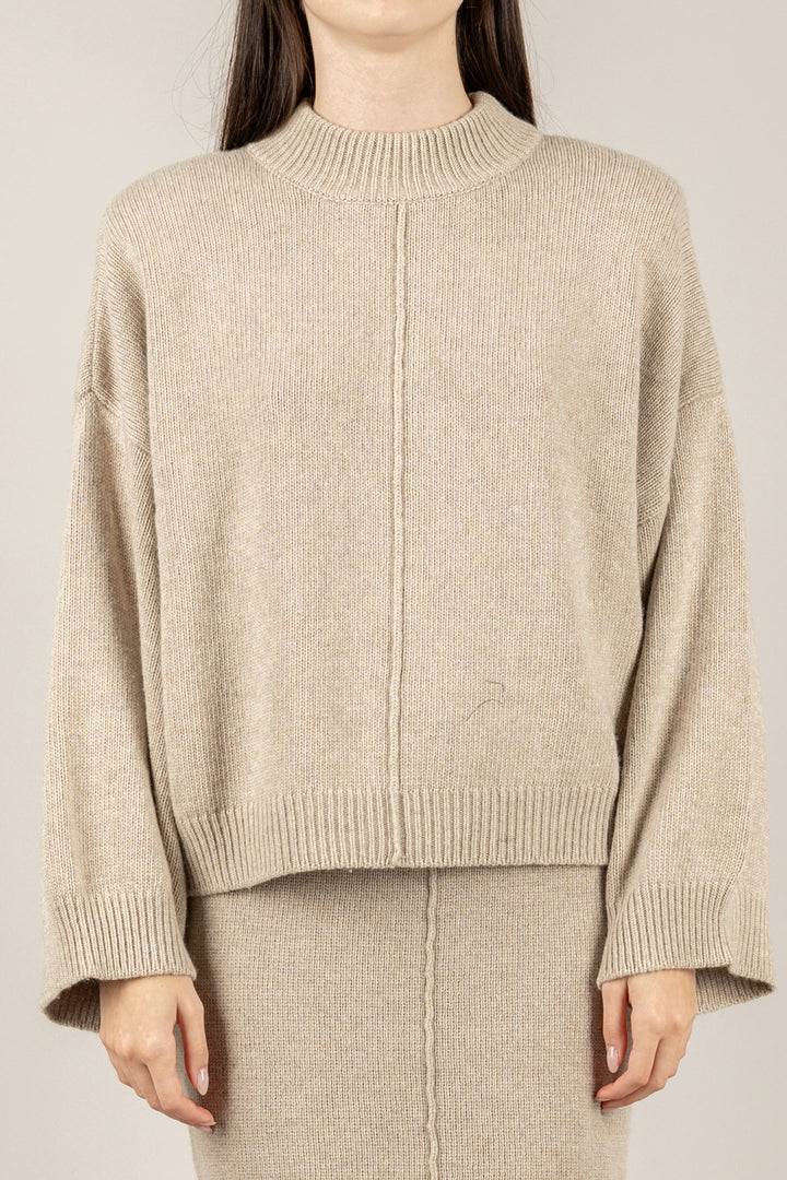 VICOLO - 55193F - MAGLIA SPALLINE CUCITURA FRONTALE