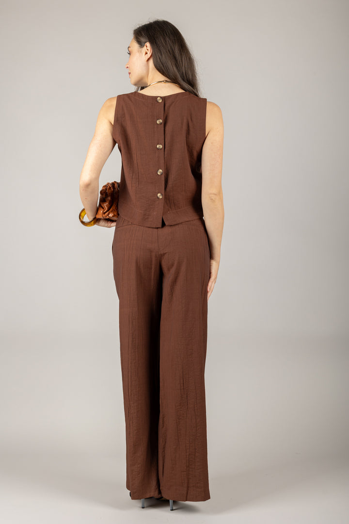 TENSIONE IN - 25P7789 - PANTALONE GOFFRATO CON CINTURA