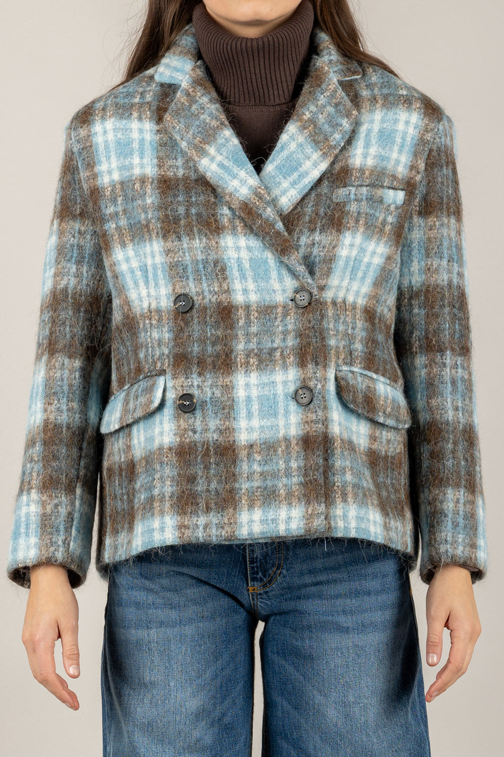 TENSIONE IN - 26B1635 - GIACCA TARTAN DOPPIOPETTO