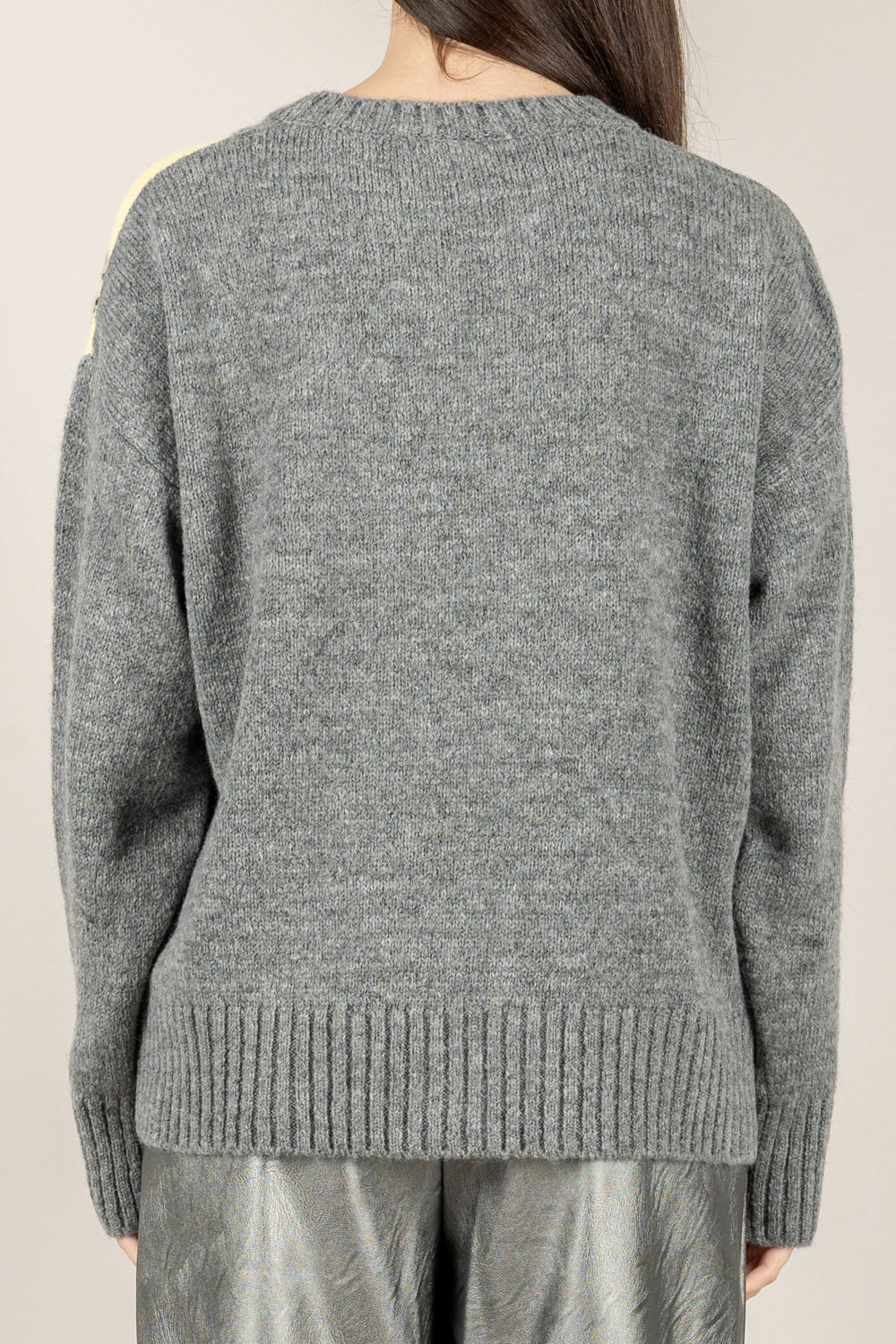 TENSIONE IN - W5HMJ78A359 - MAGLIA A ROMBI BICOLOR GIROCOLLO