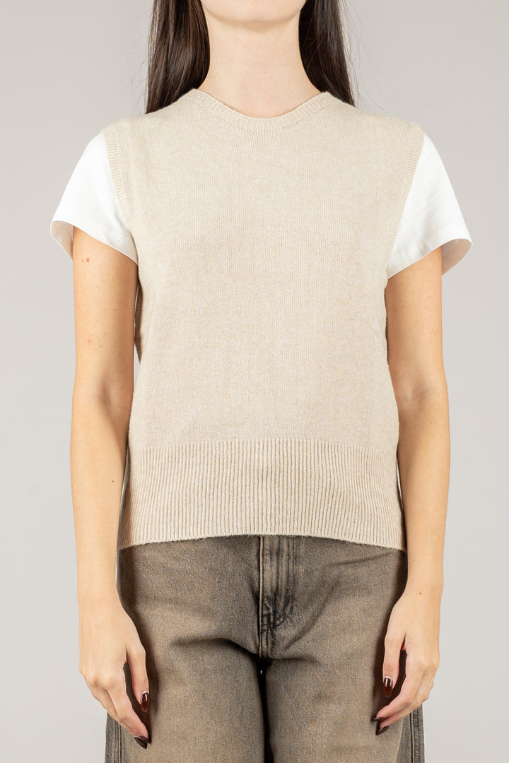 TENSIONE IN - 570302 - GILET IN MAGLIA GIROCOLLO