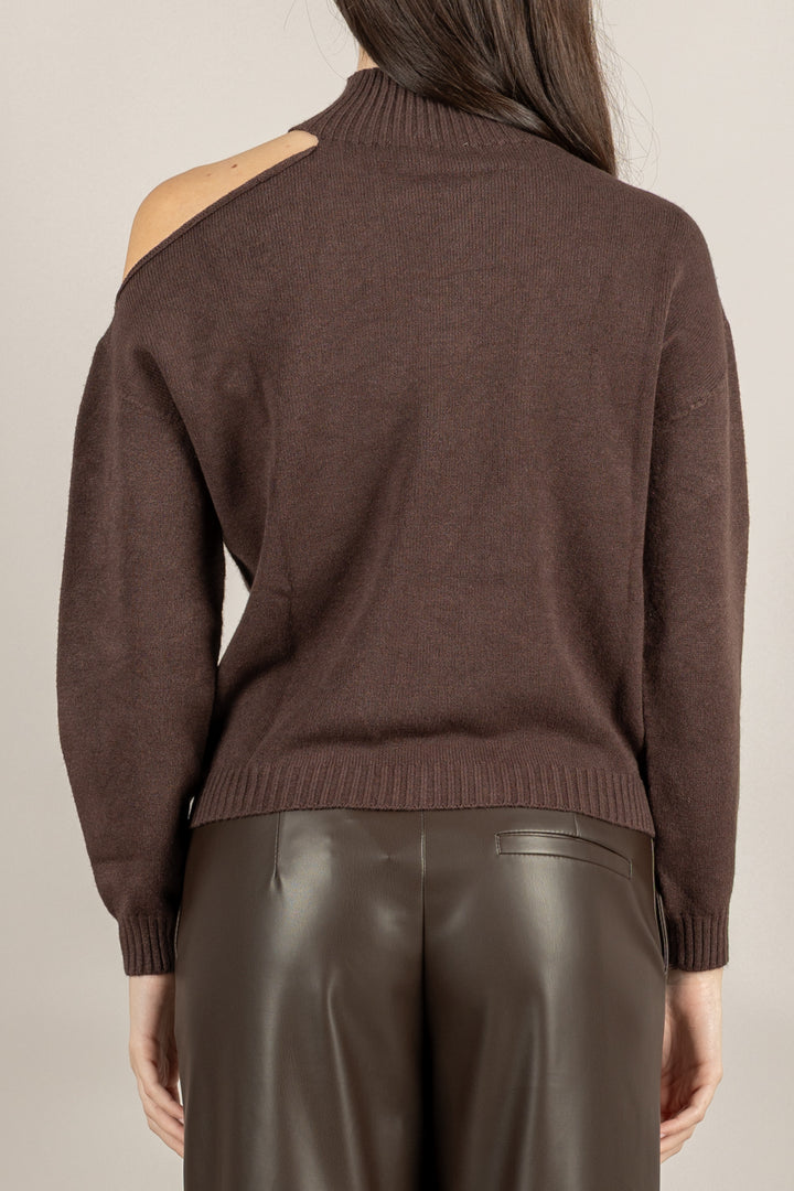 VICOLO - 77312F - MAGLIA CUT-OUT SULLA SPALLA