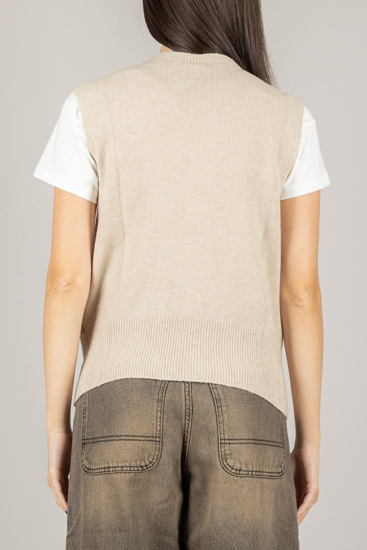 TENSIONE IN - 570302 - GILET IN MAGLIA GIROCOLLO