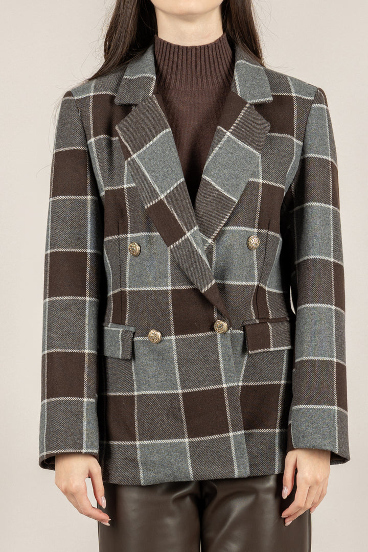 TENSIONE IN - 26B1506 - GIACCA QUADRI DOPPIO PETTO