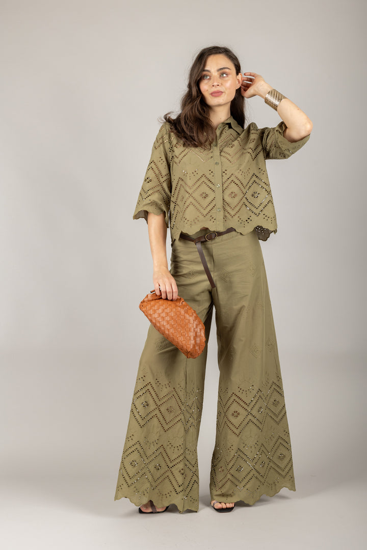 TENSIONE IN - S25CF20 - CAMICIA MANICA 3/4 PIZZO SAN GALLO
