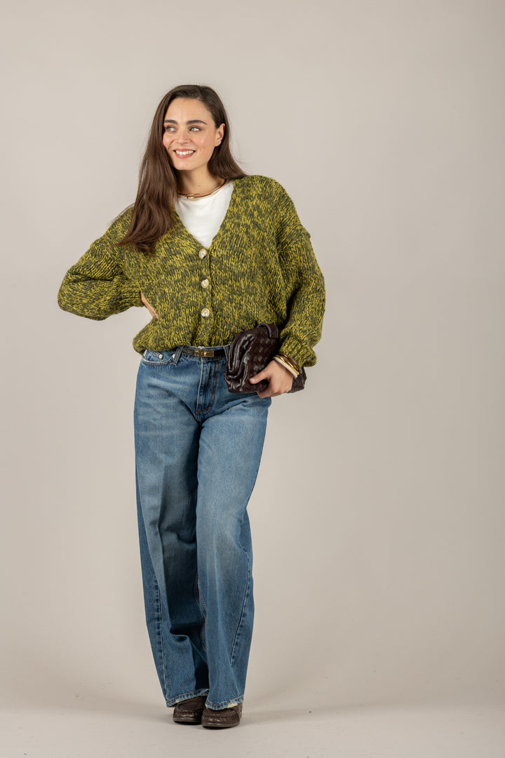 VICOLO - 33059F - CARDIGAN OVER BICOLOR