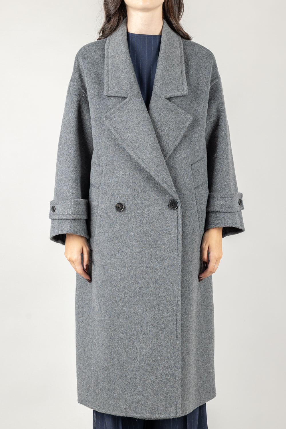 VICOLO - TF0050 - CAPPOTTO LUNGO CON TASCHE LATERALI