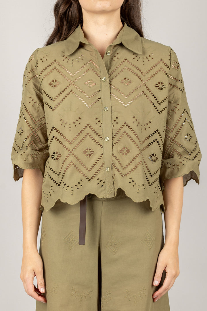 TENSIONE IN - S25CF20 - CAMICIA MANICA 3/4 PIZZO SAN GALLO
