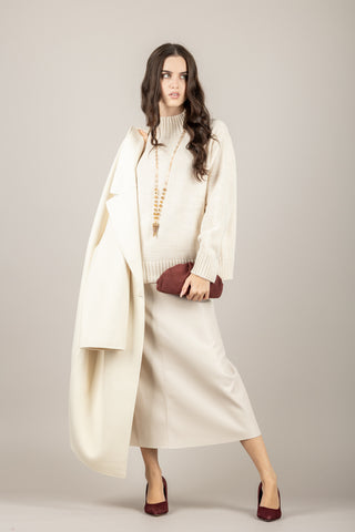 TENSIONE IN - D82044 - MAGLIA A COLLO ALTO MANICHE LUNGHE