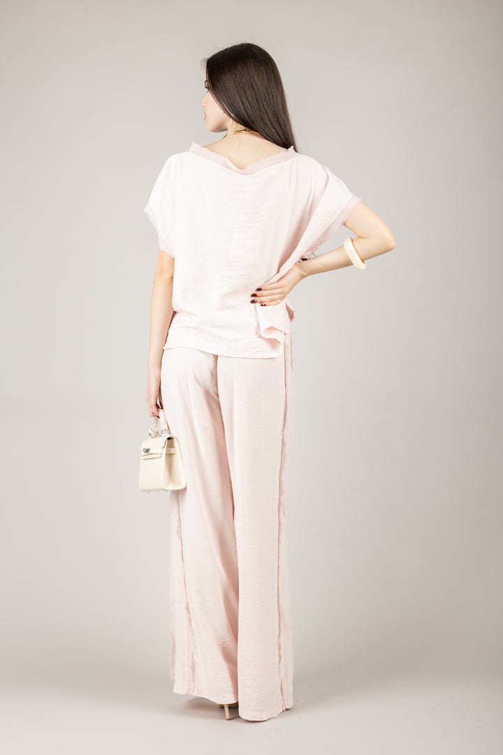 TENSIONE IN - SS251204 - PANTALONE AMPIO SFRANGIATO
