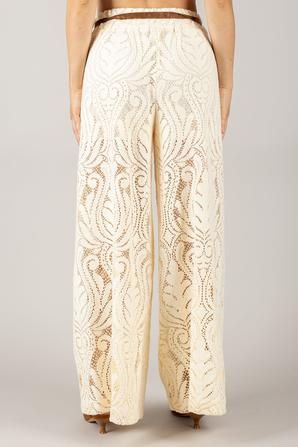 TENSIONE IN - S25PE35 - PANTALONE PALAZZO CROCHET