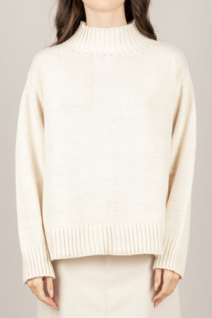 TENSIONE IN - D82044 - MAGLIA A COLLO ALTO MANICHE LUNGHE