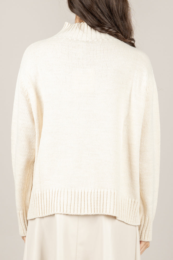 TENSIONE IN - D82044 - MAGLIA A COLLO ALTO MANICHE LUNGHE