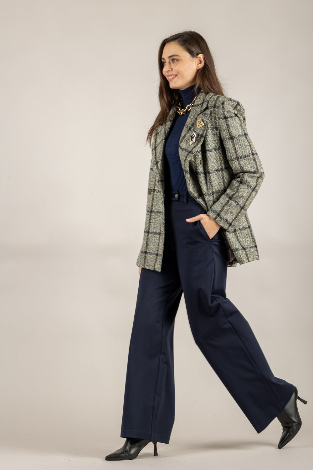 VICOLO - TF2085 - GIACCA CHECK CON SPILLE