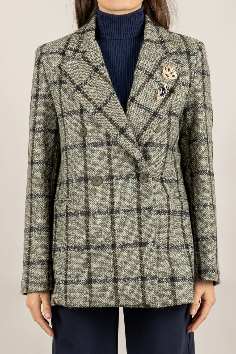 VICOLO - TF2085 - GIACCA CHECK CON SPILLE