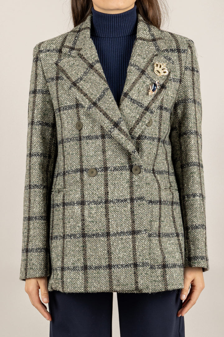 VICOLO - TF2085 - GIACCA CHECK CON SPILLE