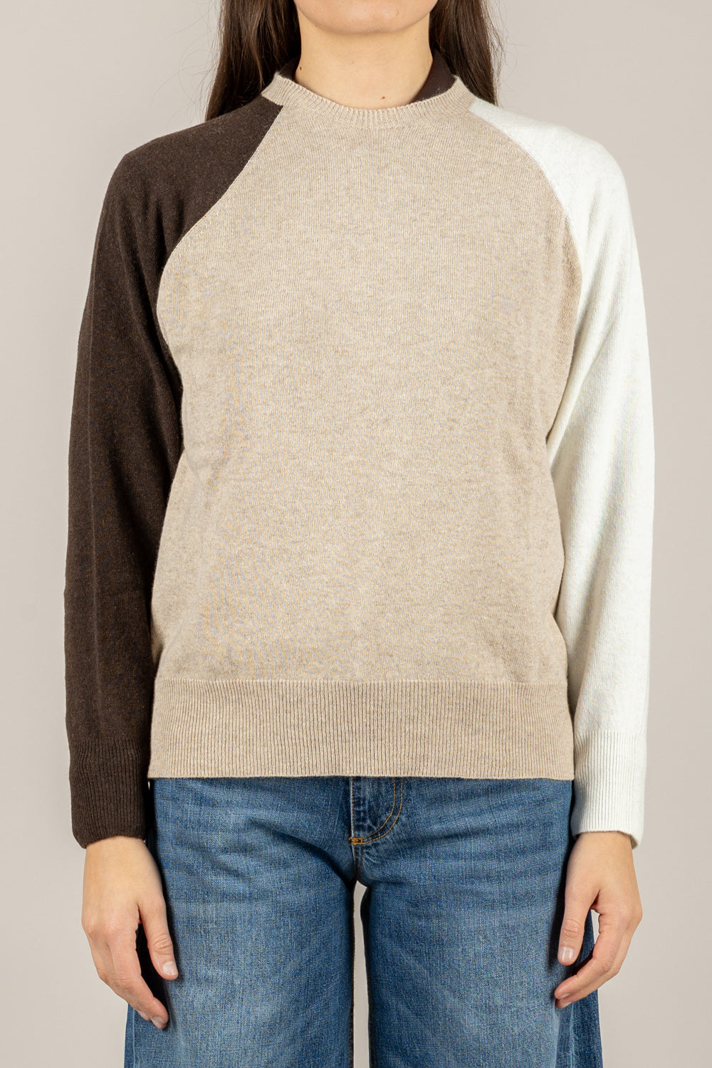 VICOLO - 22222F - MAGLIA MANICHE CONTRASTO