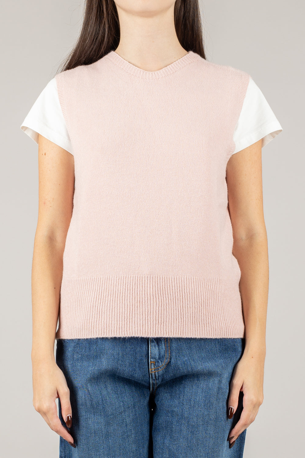 TENSIONE IN - 570302 - GILET IN MAGLIA GIROCOLLO