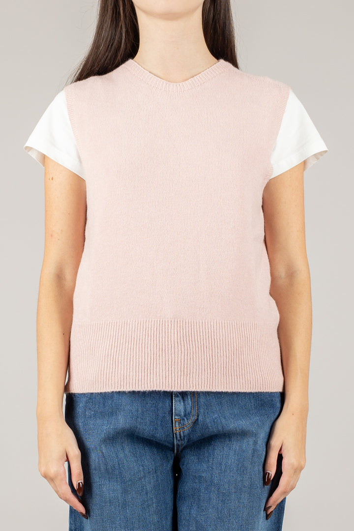 TENSIONE IN - 570302 - GILET IN MAGLIA GIROCOLLO