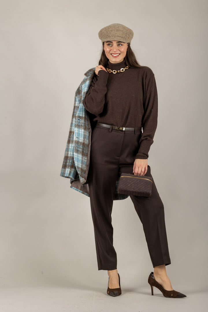 VICOLO - 22108F - MAGLIA MISTO LANA COLLO ALTO