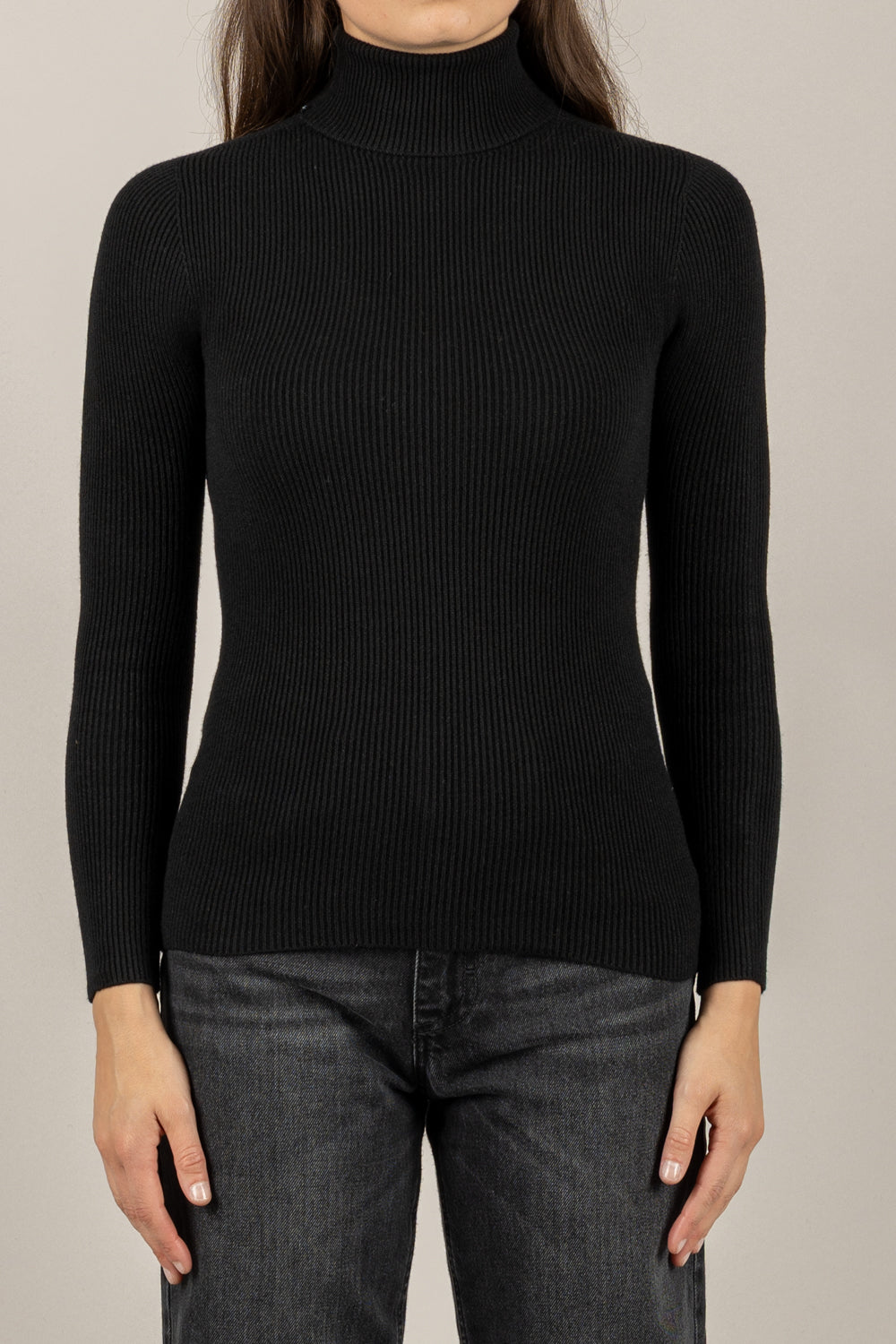 VICOLO - 77314F - MAGLIA A COSTINE COLLO ALTO