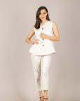 TENSIONE IN - 26D4937 - GILET SFIANCATO VANIGLIA