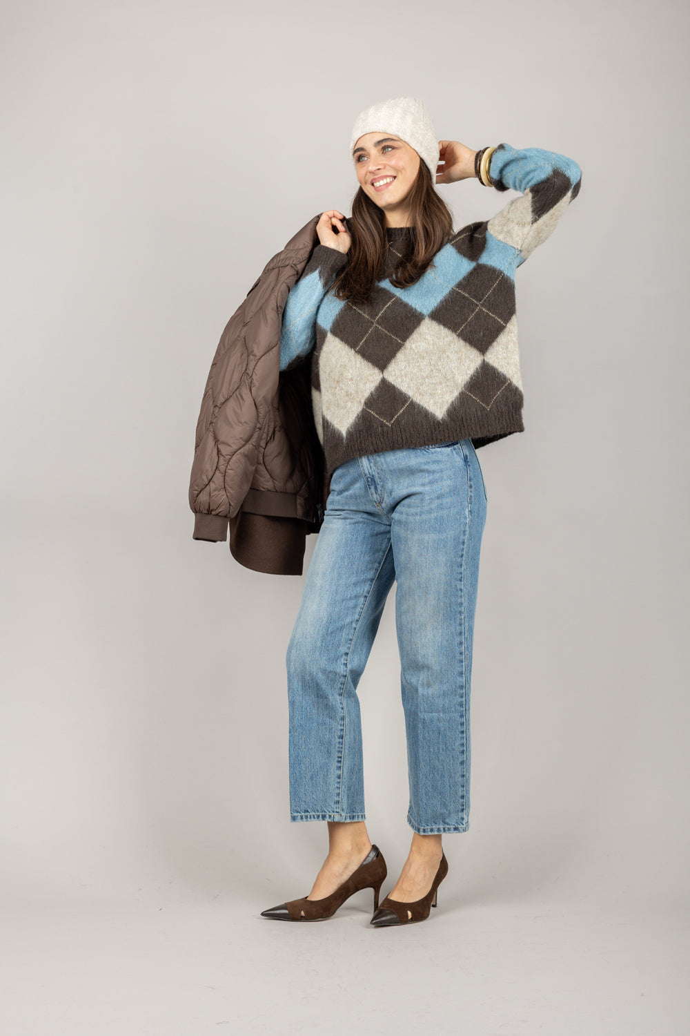 TENSIONE IN - D80998 - MAGLIA ROMBI FILO LUREX