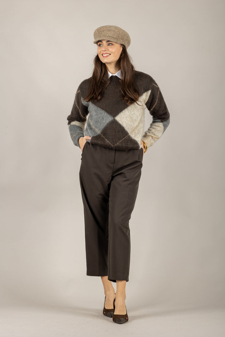 TENSIONE IN - D82028 - MAGLIA ROMBI GIROCOLLO