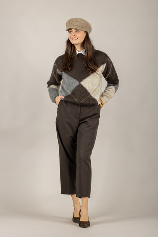 TENSIONE IN - D82028 - MAGLIA ROMBI GIROCOLLO