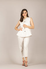 TENSIONE IN - 26D4937 - GILET SFIANCATO VANIGLIA