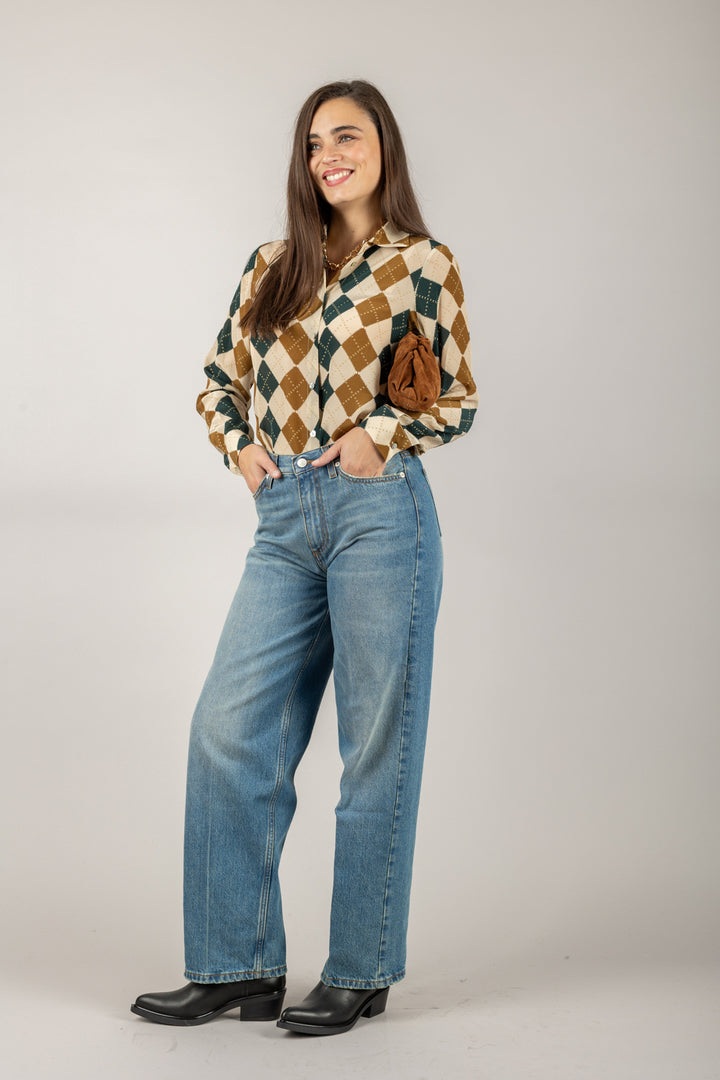 TENSIONE IN - AI25-2289 - CAMICIA MIRANDA FANTASIA GEOMETRICA
