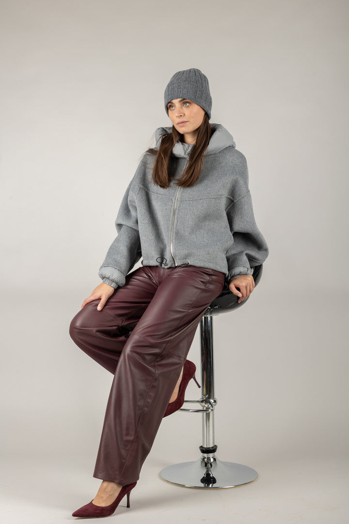 VICOLO - TF0315 - PANTALONE BARREL VERA PELLE
