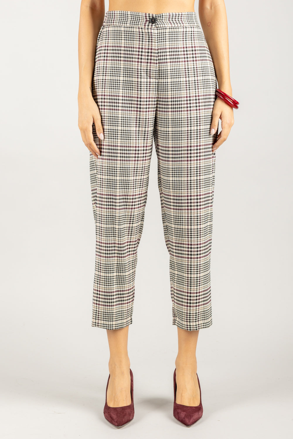 VICOLO - TF0553 - PANTALONE PIED DE POULE