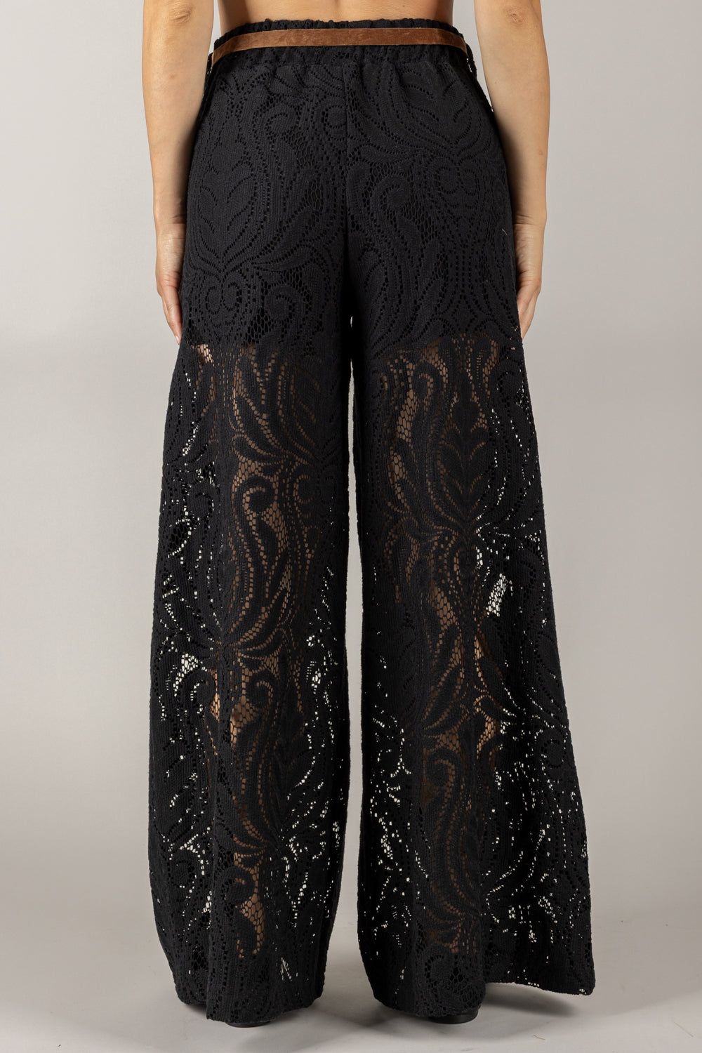 TENSIONE IN - S25PE35 - PANTALONE PALAZZO CROCHET