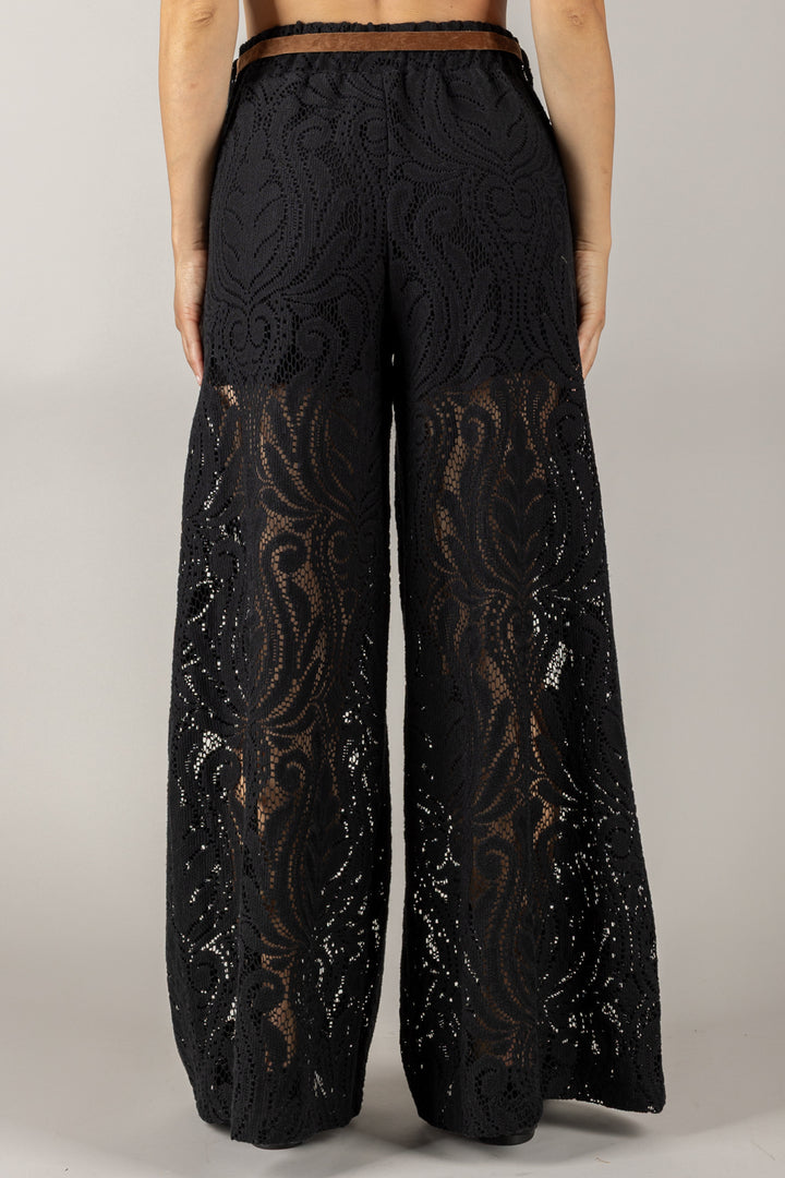 TENSIONE IN - S25PE35 - PANTALONE PALAZZO CROCHET