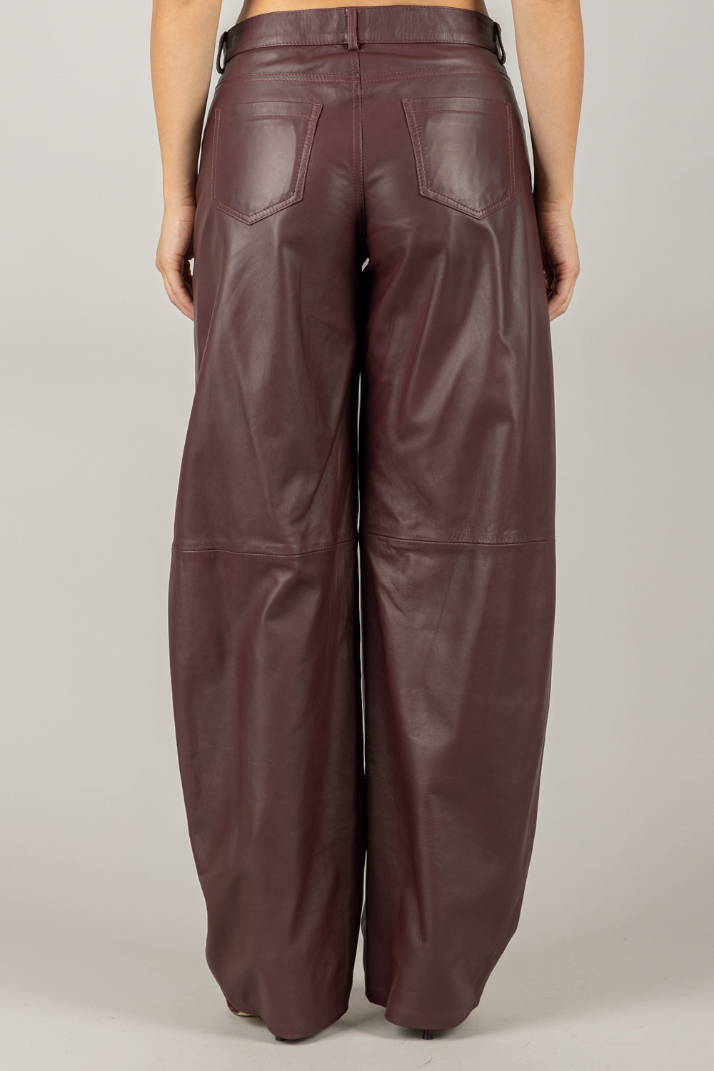 VICOLO - TF0315 - PANTALONE BARREL VERA PELLE