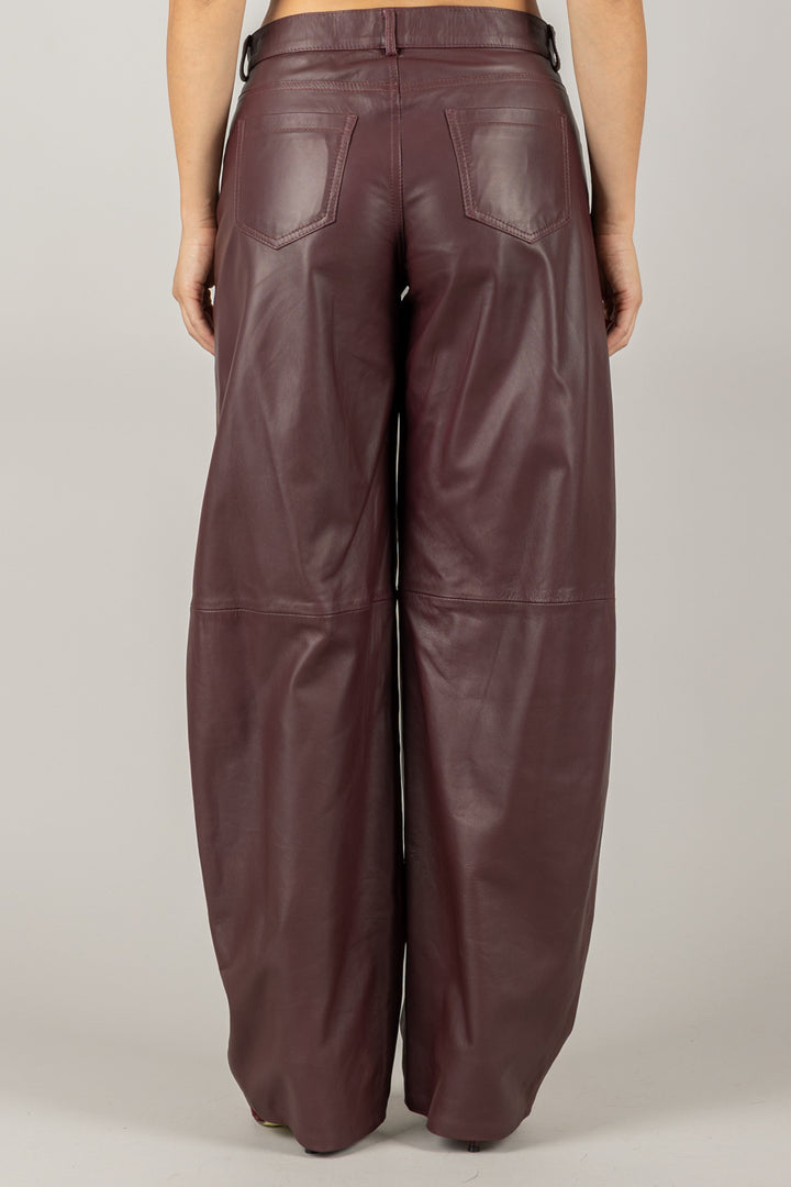 VICOLO - TF0315 - PANTALONE BARREL VERA PELLE