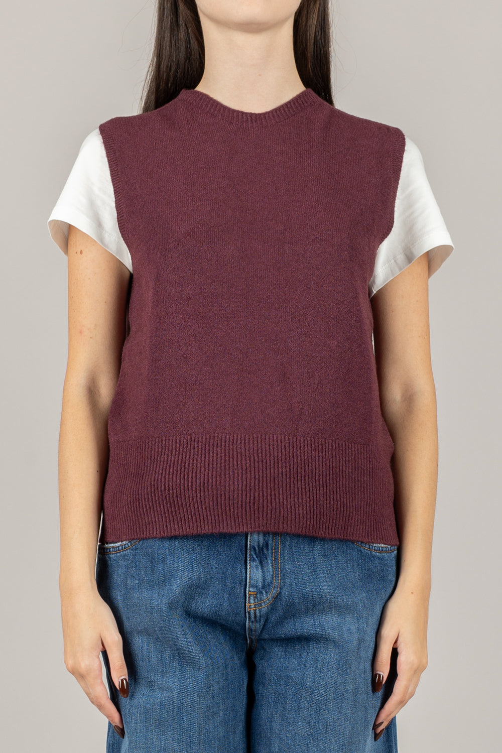 TENSIONE IN - 570302 - GILET IN MAGLIA GIROCOLLO