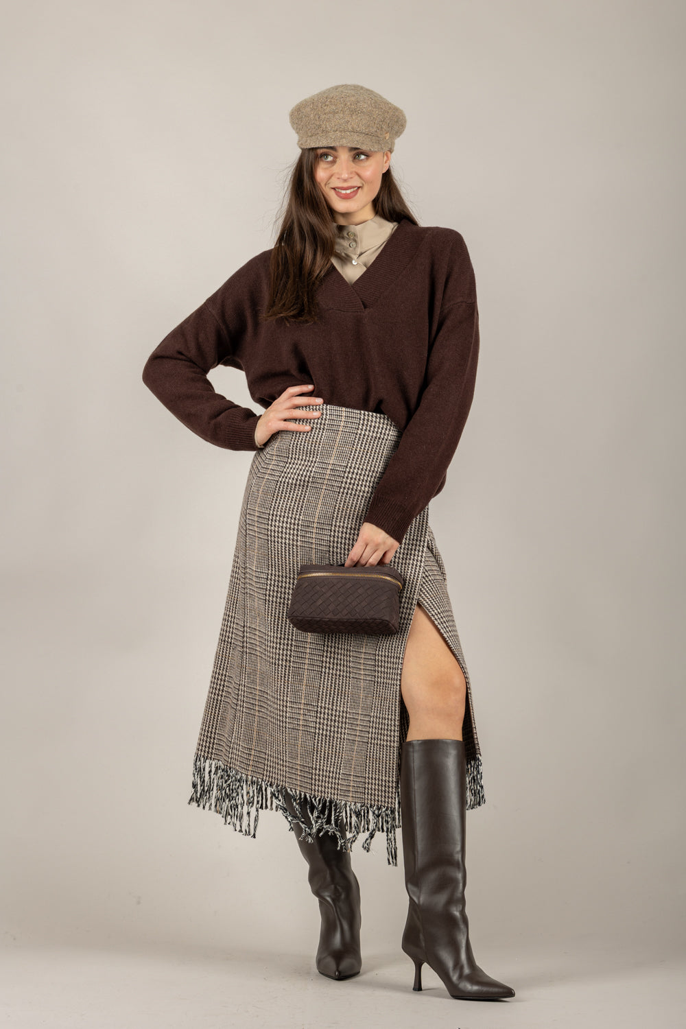 TENSIONE IN - WL785AI25 - MAGLIA SCOLLO A V IN LANA