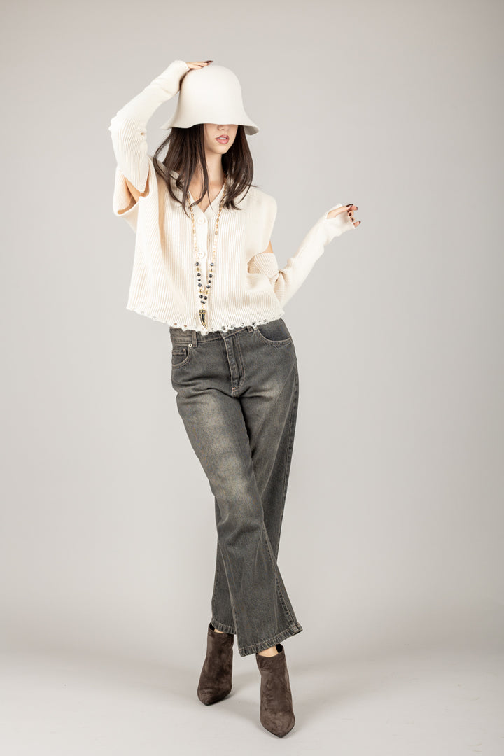 HAVEONE - LFP-P015 - GILET CARDIGAN CON MANICOTTI