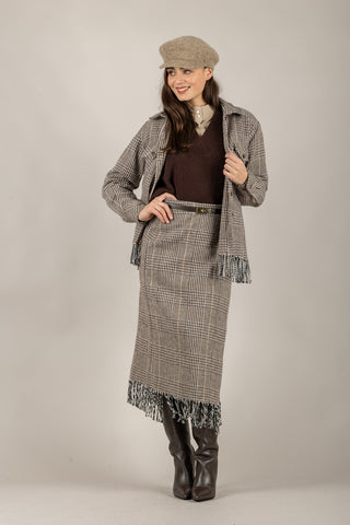 TENSIONE IN - 38089 - GONNA LONGUETTE CON FRANGE