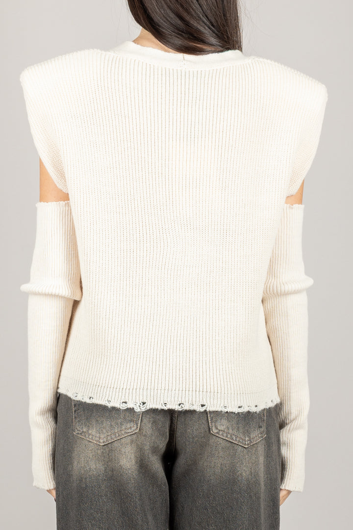 HAVEONE - LFP-P015 - GILET CARDIGAN CON MANICOTTI