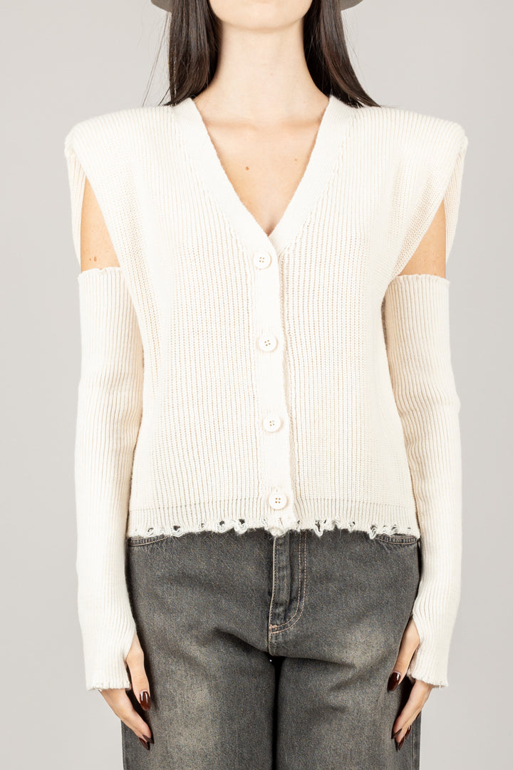 HAVEONE - LFP-P015 - GILET CARDIGAN CON MANICOTTI