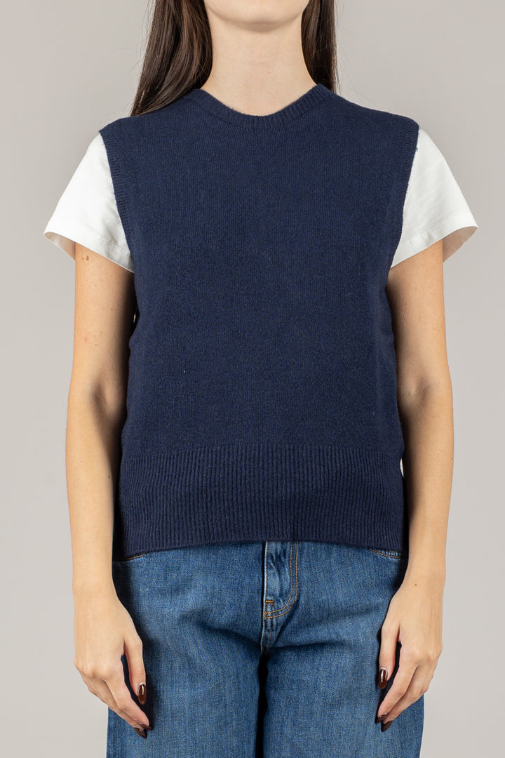 TENSIONE IN - 570302 - GILET IN MAGLIA GIROCOLLO