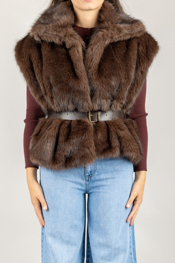 VICOLO - TF0711  - GILET ECOPELLICCIA