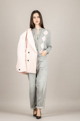 VICOLO - 4AB4009 - CARDIGAN CON ROMBI GRIGIO ROSA GIALLO