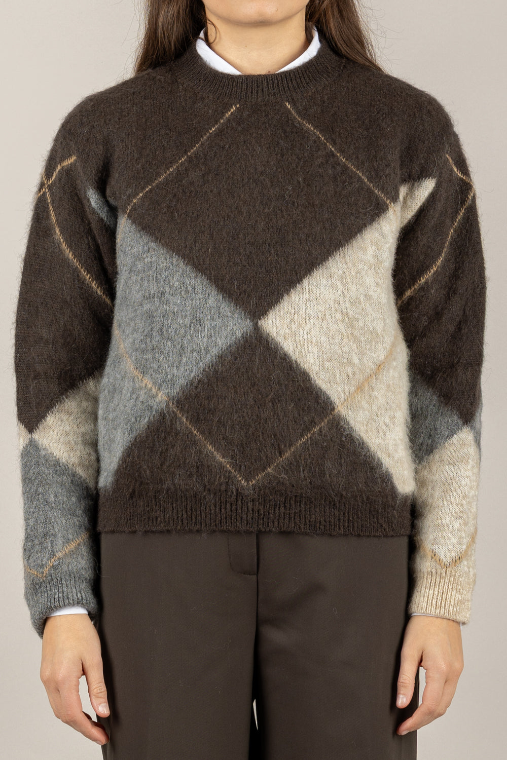 TENSIONE IN - D82028 - MAGLIA ROMBI GIROCOLLO