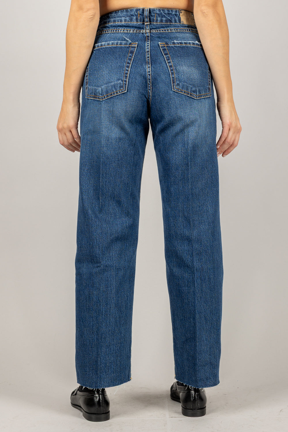 BLOOM  - JEANS KETTY-INDIGO CROP TAGLIO VIVO