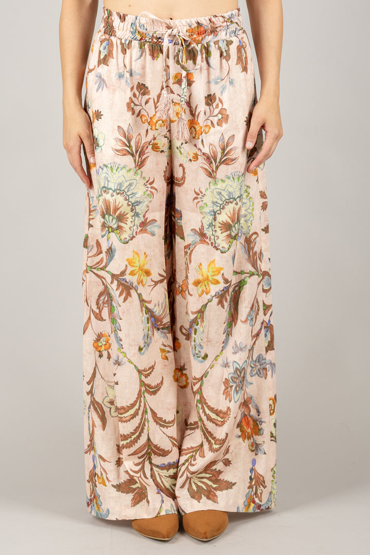 TENSIONE IN - S25PG93 - PANTALONE PALAZZO FLOREALE