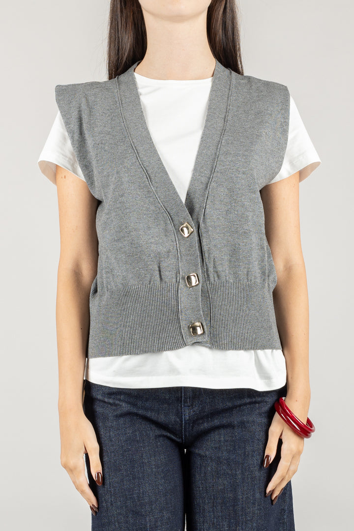 KONTATTO - 3M0945C - GILET CON BOTTONI ORO